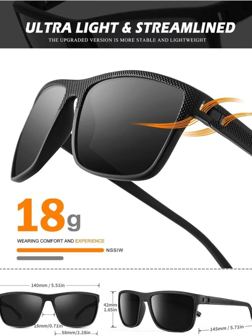 Men's Polarized Sunglasses - Classic UV Protection for Driving, Fishing, Golf (4